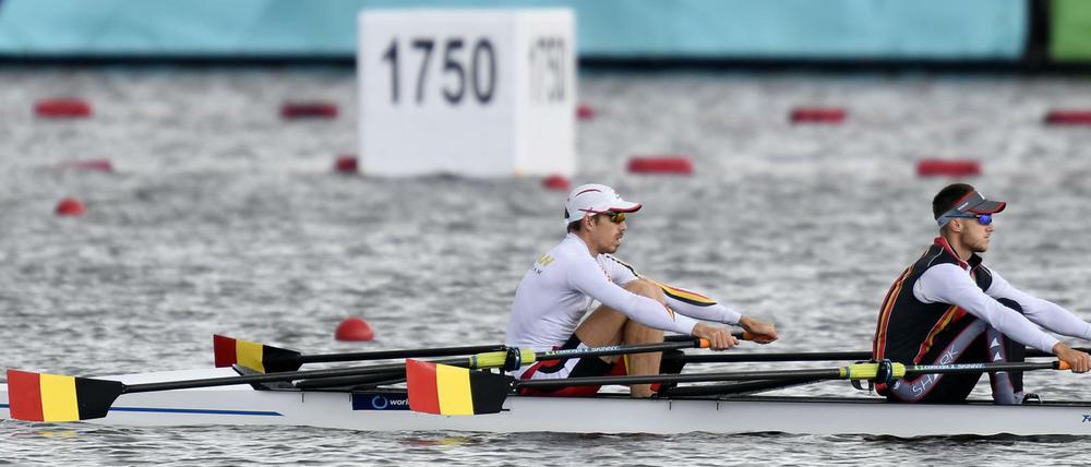 Vielleicht bekommen sie ja in Glasgow mehr Aufmerksamkeit: Die Ruderer Niels Van Zandweghe (vorne) und Tim Brys (hinten) aus Belgien