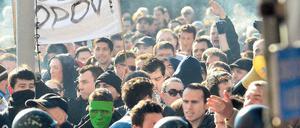 Massenproteste vor den Wahlen 2014 in Bosnien.