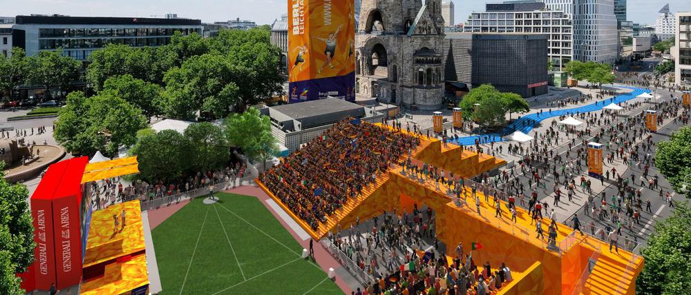 3000 Zuschauer passen in das Ministadion, das auf dem Breitscheidplatz entsteht. 