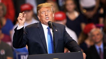 Trump nutzte eine Rede in Pennsylvania dazu, um immer wieder gegen Journalisten auszuteilen.