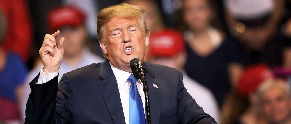 Trump nutzte eine Rede in Pennsylvania dazu, um immer wieder gegen Journalisten auszuteilen.