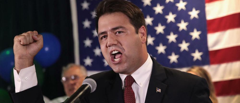 Der demokratische Kandidat Danny O'Connor beim Wahlkampfabschluss in Ohio.