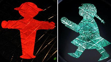 Bei rot stehen, bei grün gehen: Berliner Ampelfiguren.