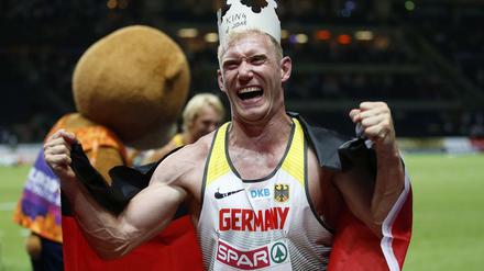 König Arthur. Der Zehnkämpfer jubelte ausgelassen über die Goldmedaille bei der Leichtathletik-EM in Berlin.