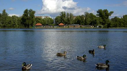 Blick auf den Weißen See in Berlin-Weißensee.
