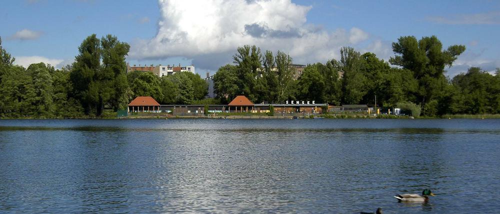 Blick auf den Weißen See in Berlin-Weißensee.