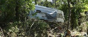 Saint-Julien-de-Peyrolas in Südfrankreich: Überschwemmungen verwüsteten einen Campingplatz.