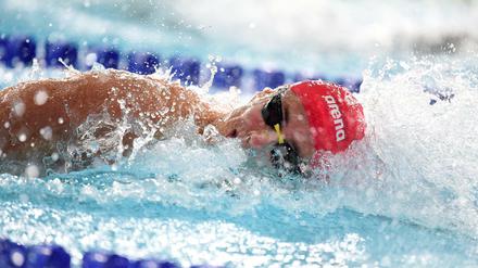 Wie ein Pflug. Mit einer starken Leistung sichert Damian Wierling der deutschen Staffel die Bronzemedaille.