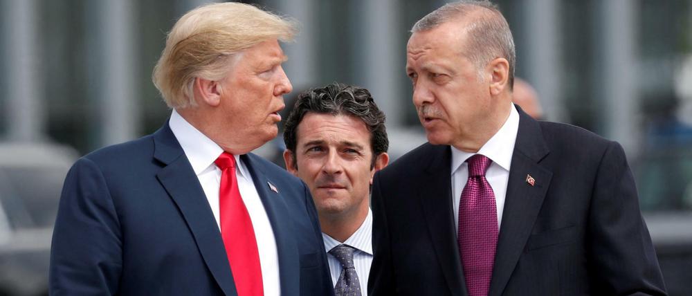 Auf dem Nato-Gipfel im Juli hatten sich die Kontrahenten Trump (links) und Erdogan noch etwas zu sagen.