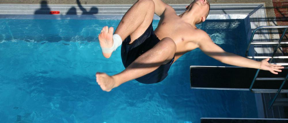 Sprung ins kalte Wasser. 