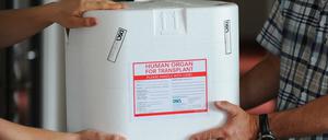 Eine Organtransportbox. 