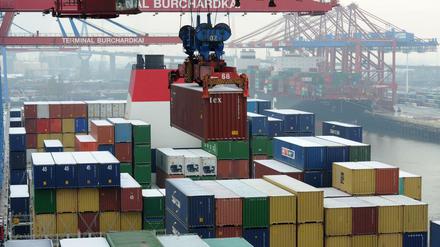 Container am Hamburger Hafen. 