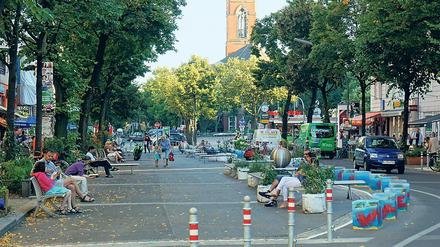 Die "Begegnungszone" Maaßenstraße in Berlin-Schöneberg bleibt umstritten. Foto von August 2016.