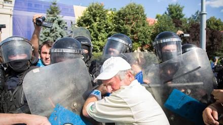 Mit großer Härte ging die Polizei vor einer Woche gegen die Demonstranten in Bukarest vor. 