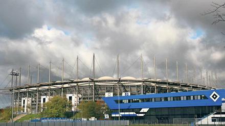 Zweitliga-Tempel. Das Hamburger Volksparkstadion im Stadtteil Stellingen.