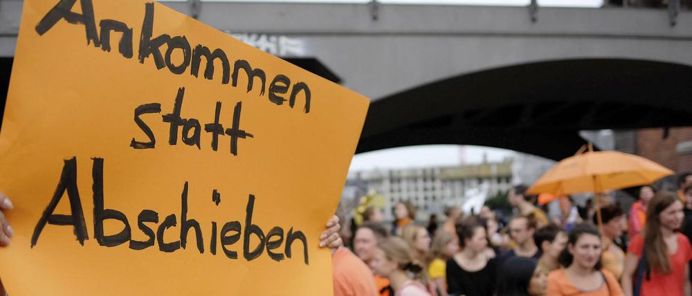 Flüchtlingsdemo in Berlin.
