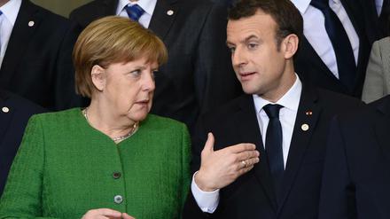 Selbst der wichtigste Verbündete ist enttäuscht - Angela Merkel und Emmanuel Macron.