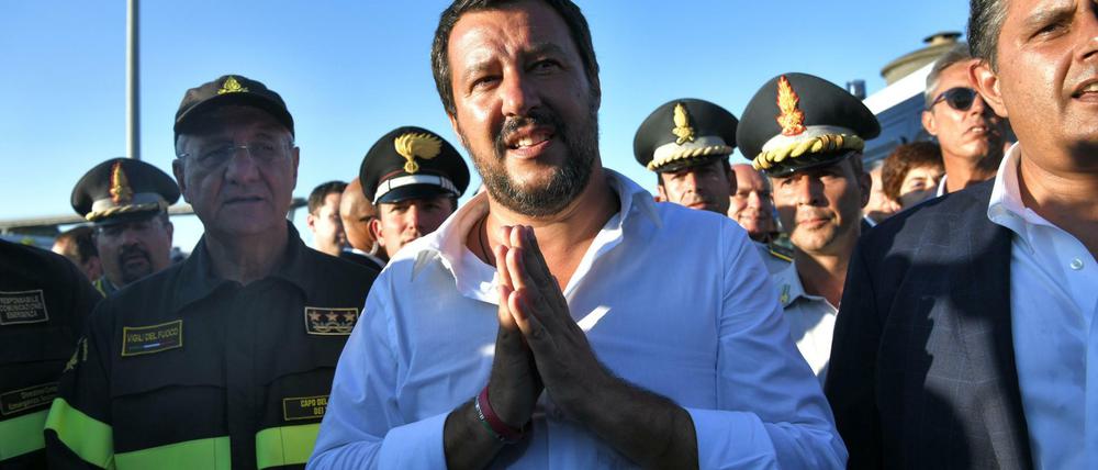Italiens Innenminister Matteo Salvini in Genua.