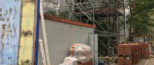 Die Baustelle an der Friedrichshainer Hausburg-Schule.