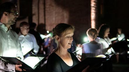 Mitglieder des Vocalconsorts in der Parochialkirche.