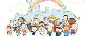 Berlin als Bühne: Einige der Hauptfiguren von Naomi Fearns täglichem Tagesspiegel-Strip.