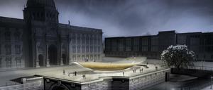 Das geplante Einheitsdenkmal vor dem Berliner Schloss
