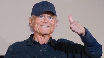 Der italienische Schauspieler Terence Hill am Montag bei der Deutschlandpremiere seines Films "Mein Name ist Somebody - Zwei Fäuste kehren zurück". 