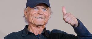 Der italienische Schauspieler Terence Hill am Montag bei der Deutschlandpremiere seines Films "Mein Name ist Somebody - Zwei Fäuste kehren zurück". 
