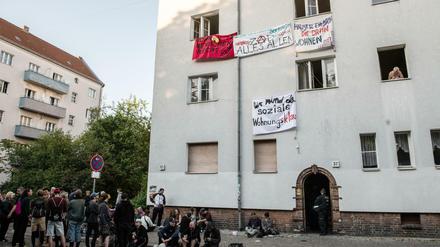 In der Bornsdorfer Straße in Neukölln wurde aus Protest gegen die steigenden Mieten ein Haus besetzt.