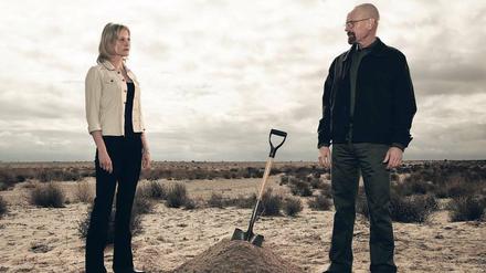 In den Studios von Berliner Synchron bekamen Skyler und Walter White (Anna Gunn, Bryan Cranston, links) 2008 ihre deutschen Stimmen.