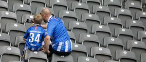 Alleine gelassen: So fühlten sich viele Hertha-Fans nach dem Spiel gegen Nürnberg, bei dem erstmals die Stadionhymne geändert worden war.