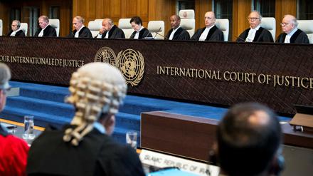 Anhörung vor dem Internationalen Gerichtshof in Den Haag.