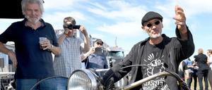 Lass kesseln! Comiczeichner Rötger Feldmann alias Brösel (rechts) und sein Kumpel Holger Henze (Holgi) bei einem Pressetermin vor dem Rennen.