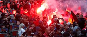 Neonazi-Aufmarsch am Montagabend in Chemnitz.