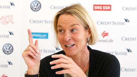 Martina Voss-Tecklenburg, 50, spielte 125 Mal für die deutsche Auswahl und wurde Europameisterin. Beim DFB wird sie Nachfolgerin von Interimstrainer Horst Hrubesch.