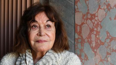 Die Preisträgerin Claudia Andujar, schweizerisch-brasilianische Fotografin und Menschenrechtlerin, bei der Verleihung der Goethe-Medaillen 2018 im Stadtschloss. 