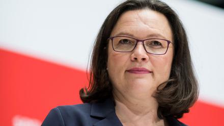 Andrea Nahles, Vorsitzende der Sozialdemokratischen Partei Deutschlands (SPD). 