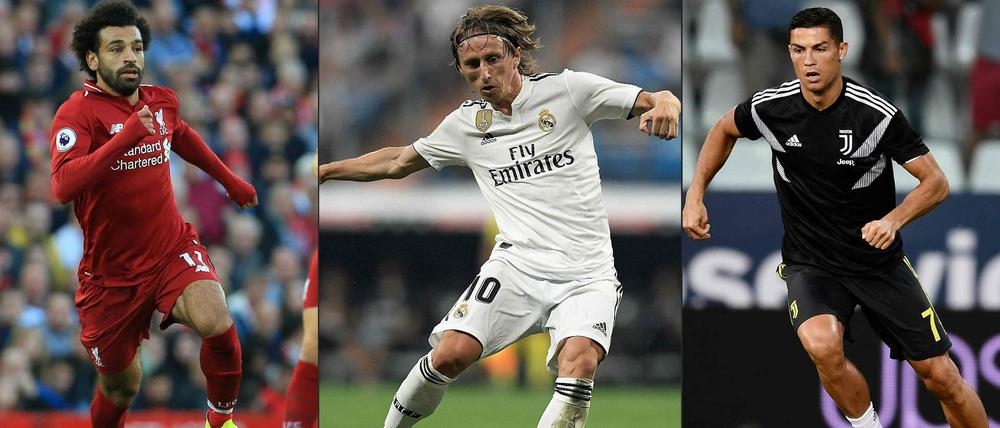 Wer wird es? In der engeren Auswahl stehen (von links): Mohamed Salah, Luka Modric und Cristiano Ronaldo. 