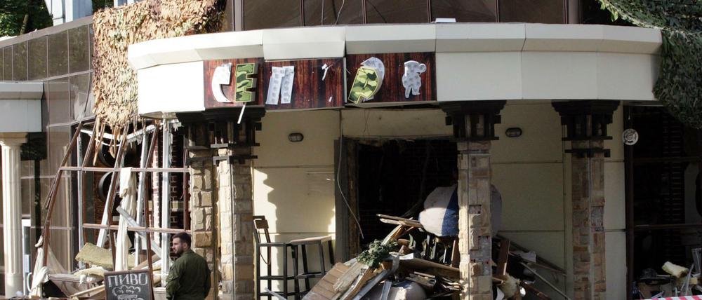 Bei der Explosion in dem Café am 31.08.2018 kam der Donezker Separatistenführer Alexander Sachartschenko ums Leben.