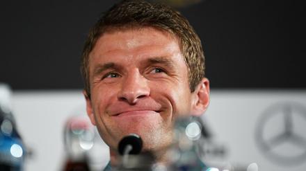 Redegewandt. Thomas Müller antwortet geduldig auf alle Fragen rund um das Frankreich-Spiel.