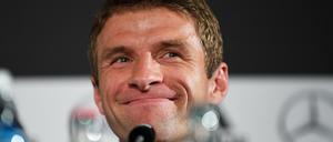 Redegewandt. Thomas Müller antwortet geduldig auf alle Fragen rund um das Frankreich-Spiel.