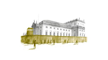 So soll die Mauer bei der Staatsoper Unter den Linden aussehen.