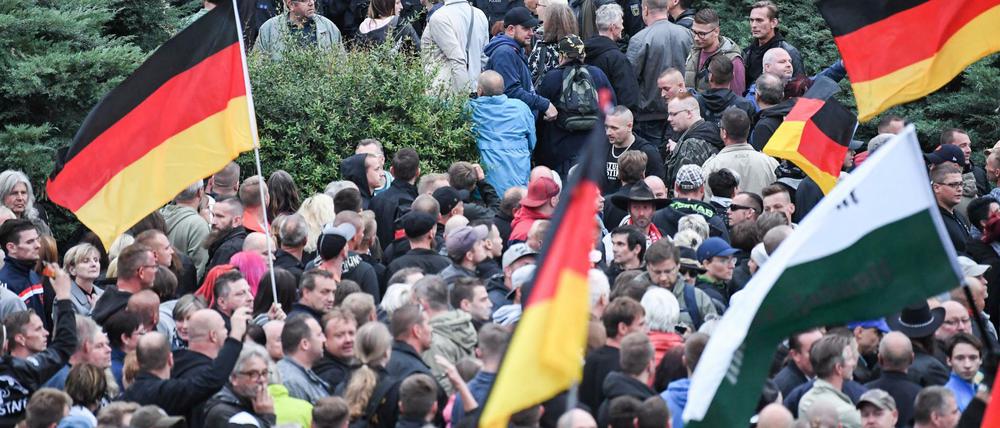 Rechter Aufmarsch am Samstag in Chemnitz.