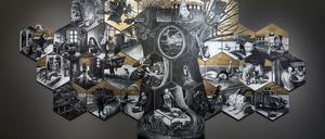  31 wabenförmigen Bildplatten: Feuchtenbergers Werk Werk „Tracht und Bleiche“.