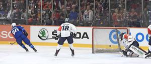 Wieder einer drin. Die Eisbären luden Brno am Sonntag dreimal zum Toreschießen ein.