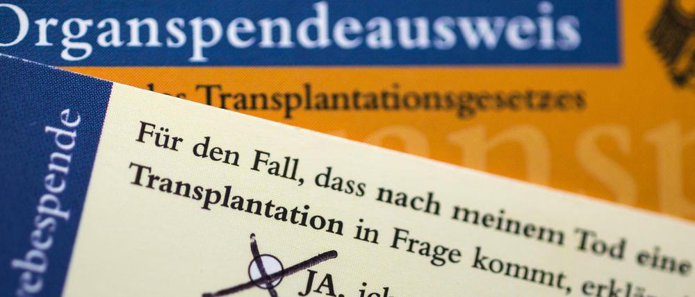 Organspendeausweis angekreuzt