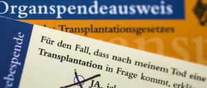 Organspendeausweis angekreuzt
