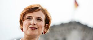 Katja Kipping, Vorsitzende der Partei Die Linke, beim Sommerinterview der ARD am 2. September.