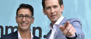 ARCHIV - 07.07.2017, Österreich, Wien: Efgani Dönmez (ÖVP) und ÖVP-Chef Sebastian Kurz (r) während einer Pressekonferenz zum Thema «Neues von der Bewegung Liste Sebastian Kurz - die neue Volkspartei». Ein Politiker aus Österreich ist aus der konservativen ÖVP-Parlamentsfraktion ausgeschlossen worden, weil er eine Staatssekretärin im Berliner Senat sexistisch beleidigt hat. Foto: Herbert Pfarrhofer/APA/dpa +++ dpa-Bildfunk +++