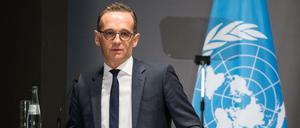 Außenminister Heiko Maas (SPD) bei der Eröffnung der Tschadsee-Konferenz im Auswärtigen Amt.
